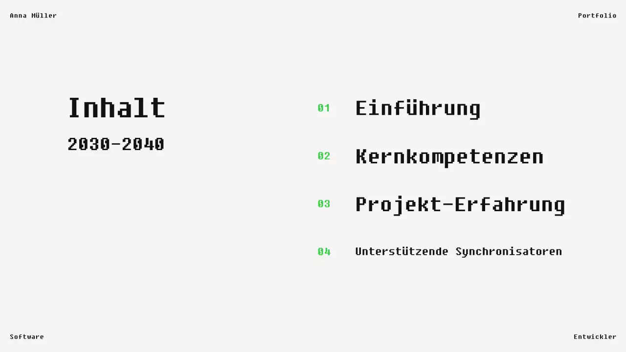 Schwarzes modernes Software-Portfolio