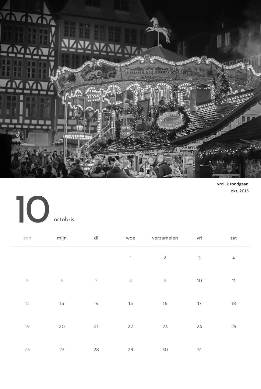 Een fotokalender met een strakke, stedelijke uitstraling