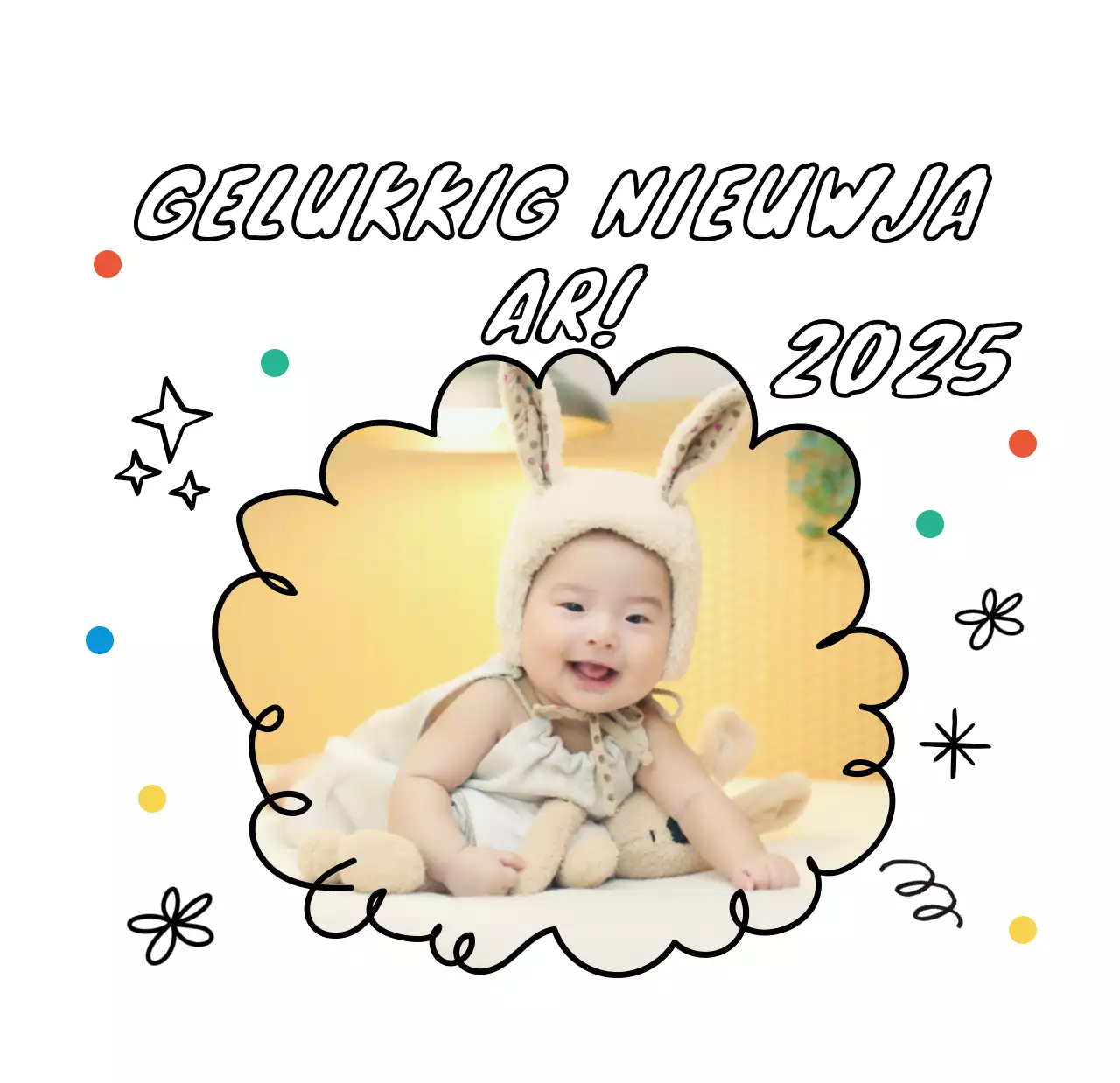 Witte gezellige nieuwjaarskalender