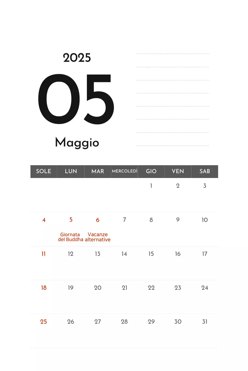 Calendario aziendale semplice grigio