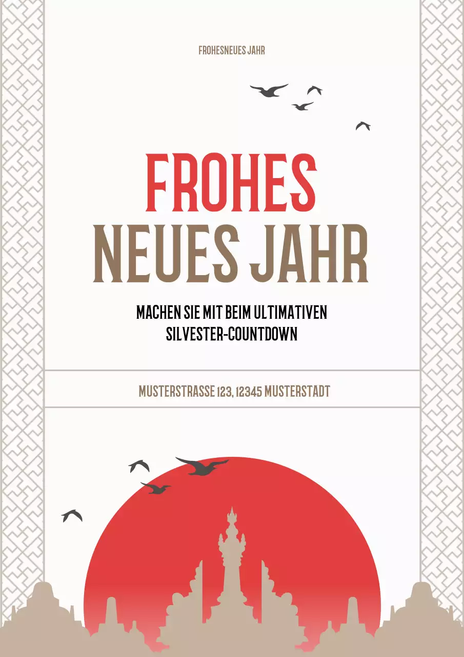 rote kulturelle indonesische Neujahrskarte