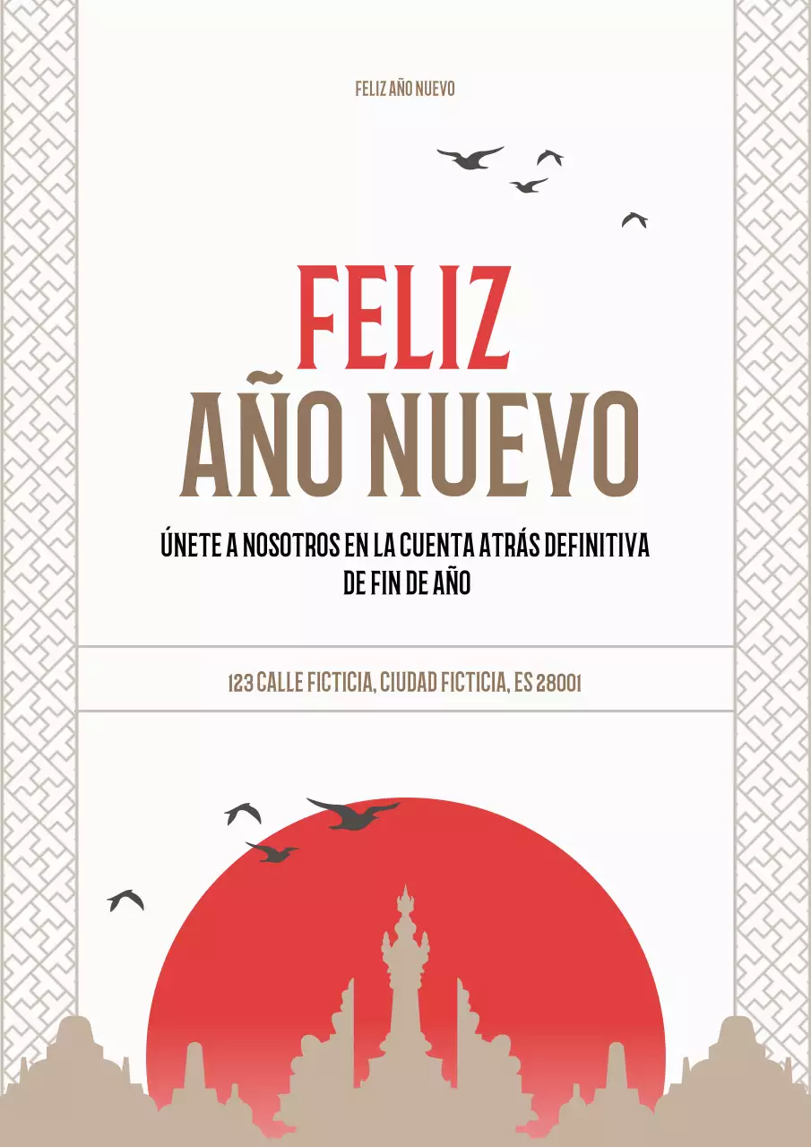 red cultural indonesia tarjeta de año nuevo