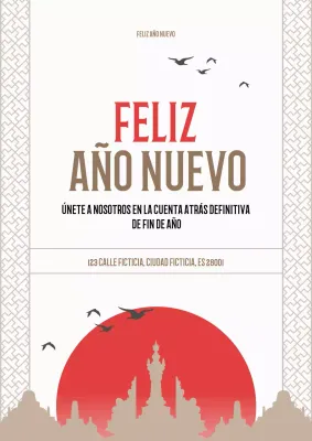 red cultural indonesia tarjeta de año nuevo