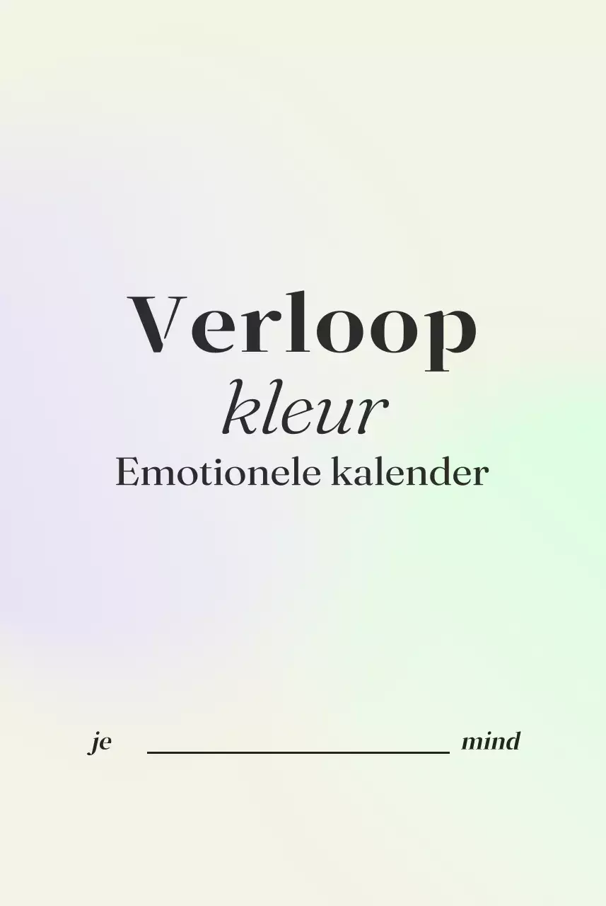 Minimalistische kalender met kleurverloop