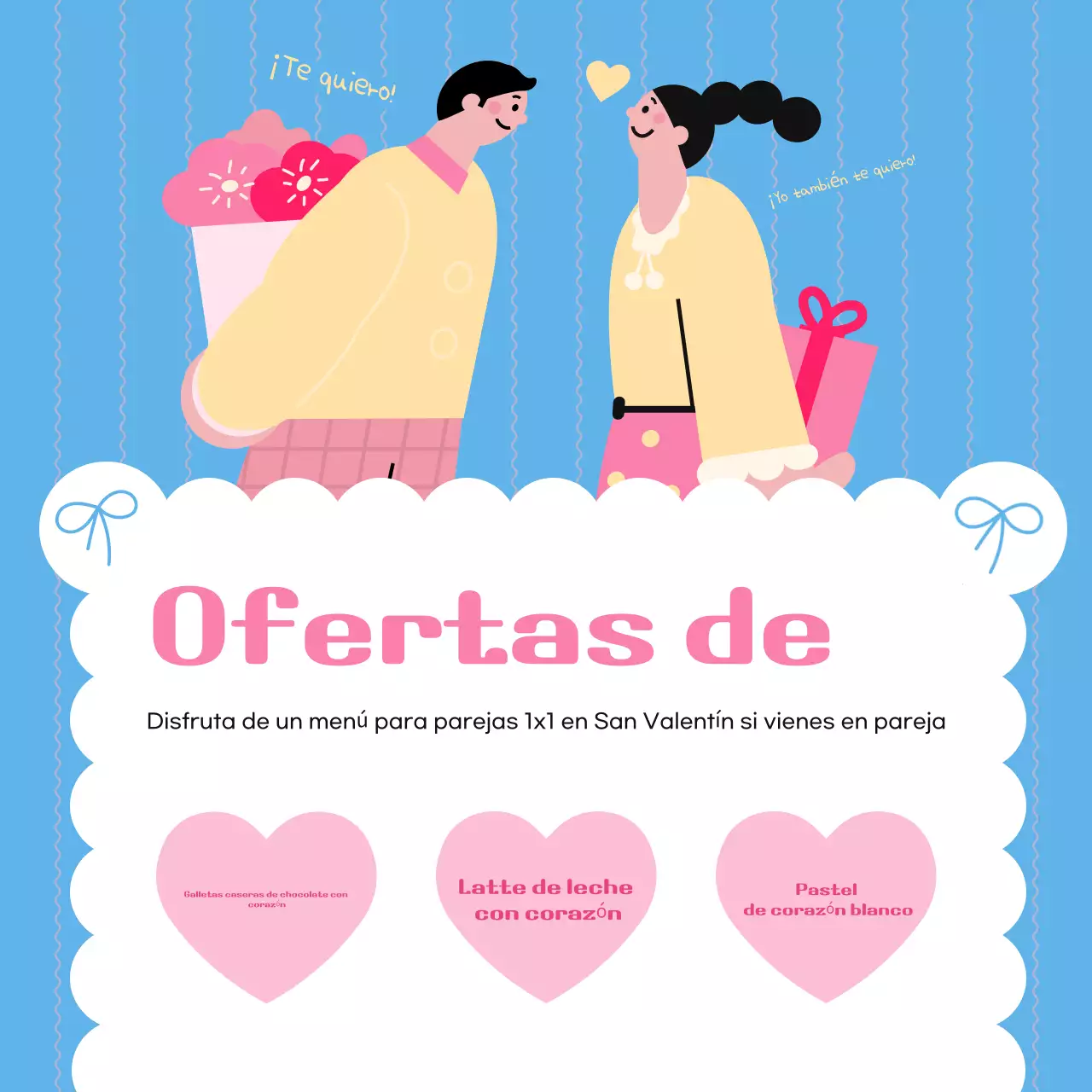 Promoción de eventos en azul claro