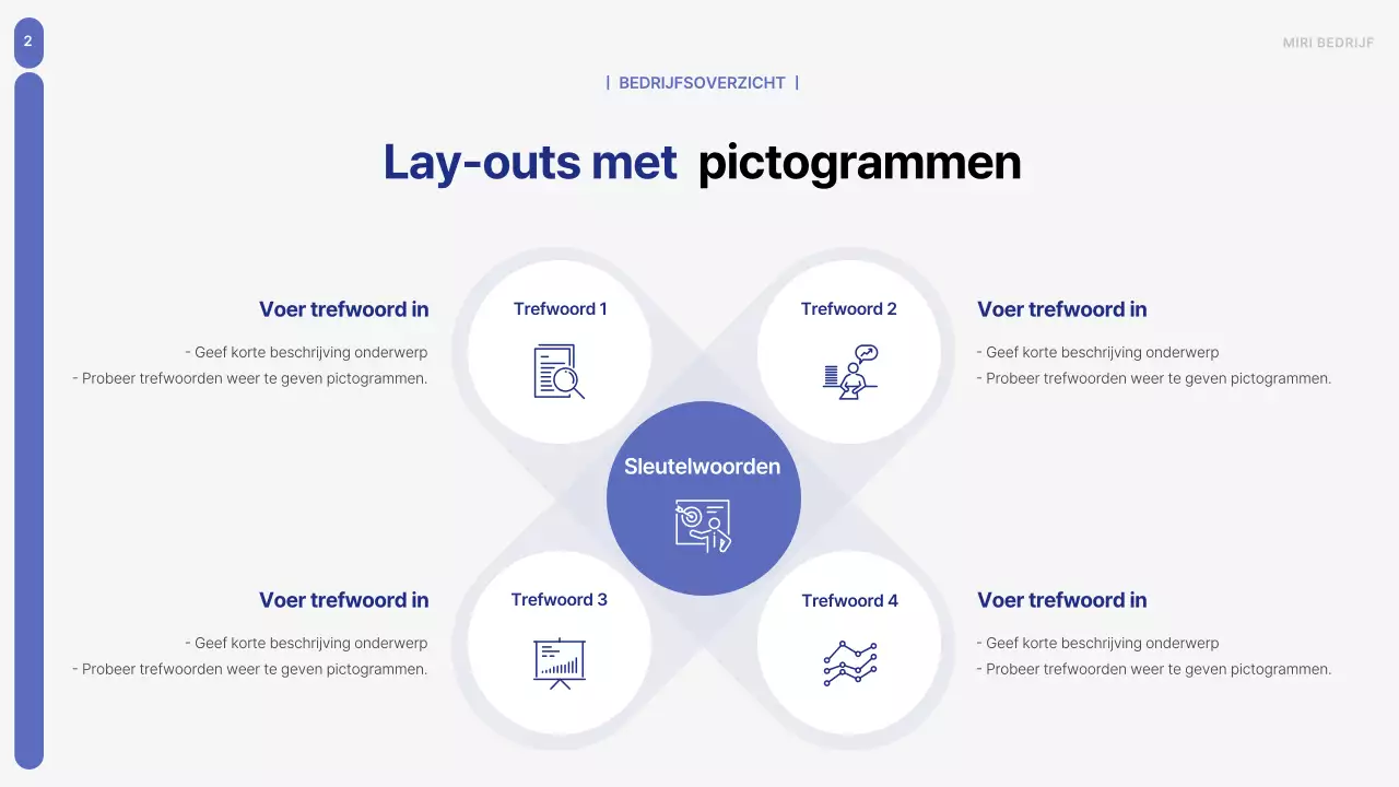 Een eenvoudig bedrijfsplan in blauw en grijs