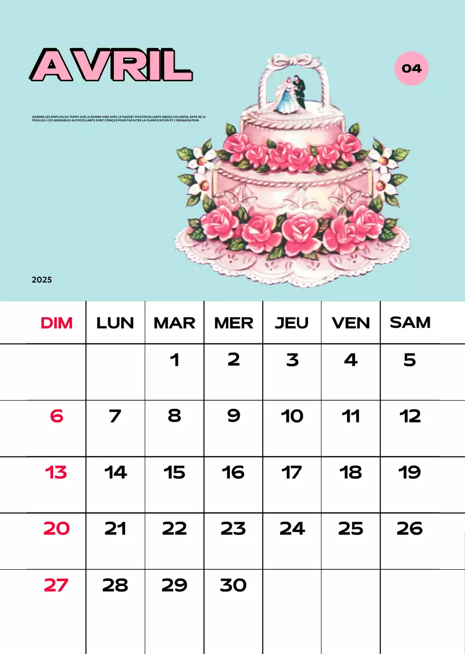 Calendriers colorés avec une variété d'illustrations rétro