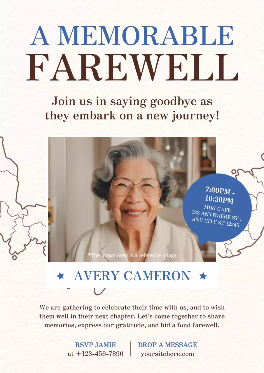 Beige Classic Farewell Invitation Poster