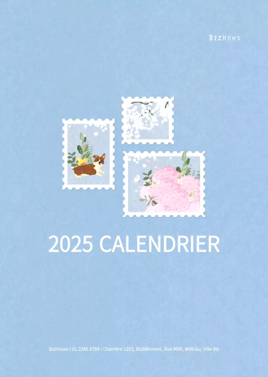 Calendrier du Nouvel An avec illustrations chaleureuses