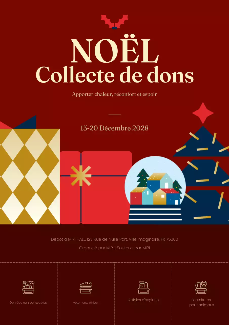 rouge annonce traditionnelle de Noël
