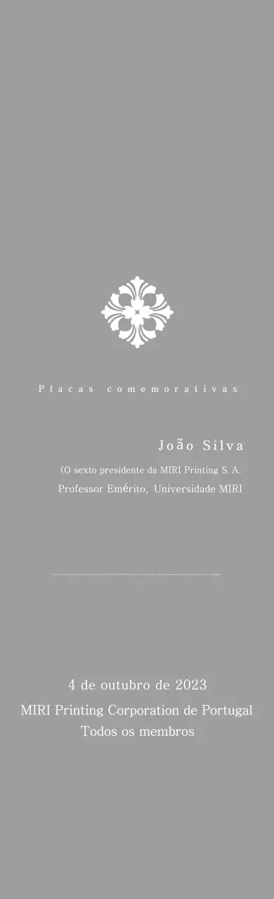 Placa clássica encomendada com padrão