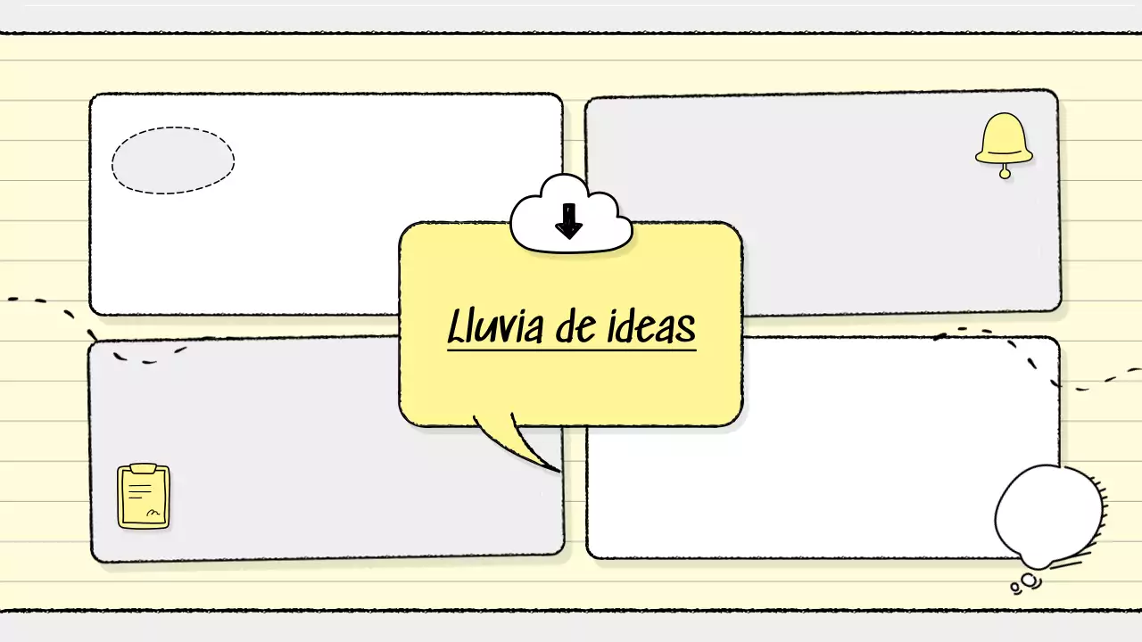 guía amarilla moderna de brainstorming