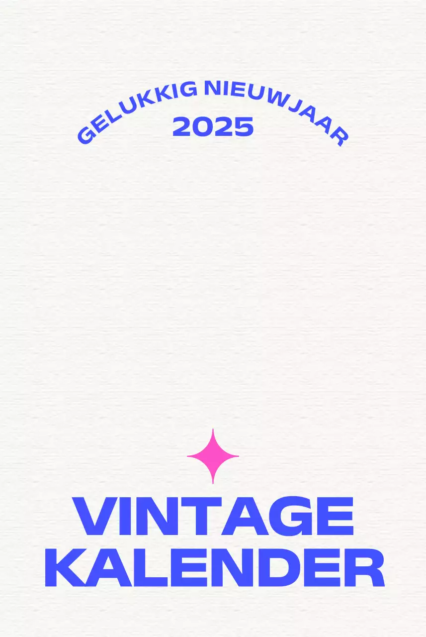 Vier Blauw Vintage Kalender