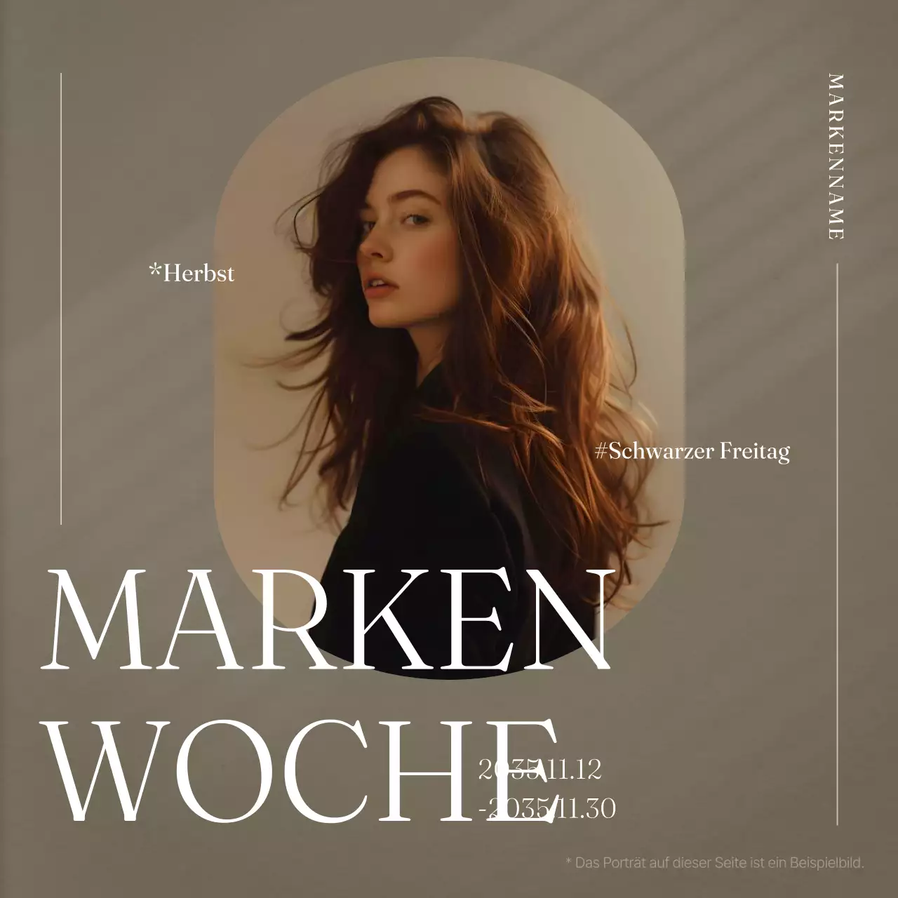 Werbung für eine moderne Herbstmarke in Braun