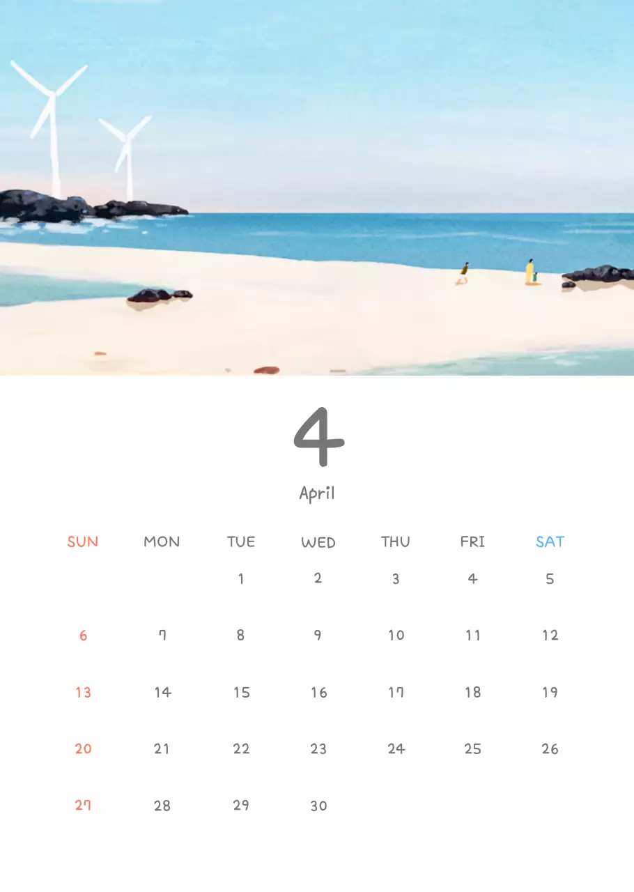 Kalender lucu dengan ilustrasi yang menggemaskan