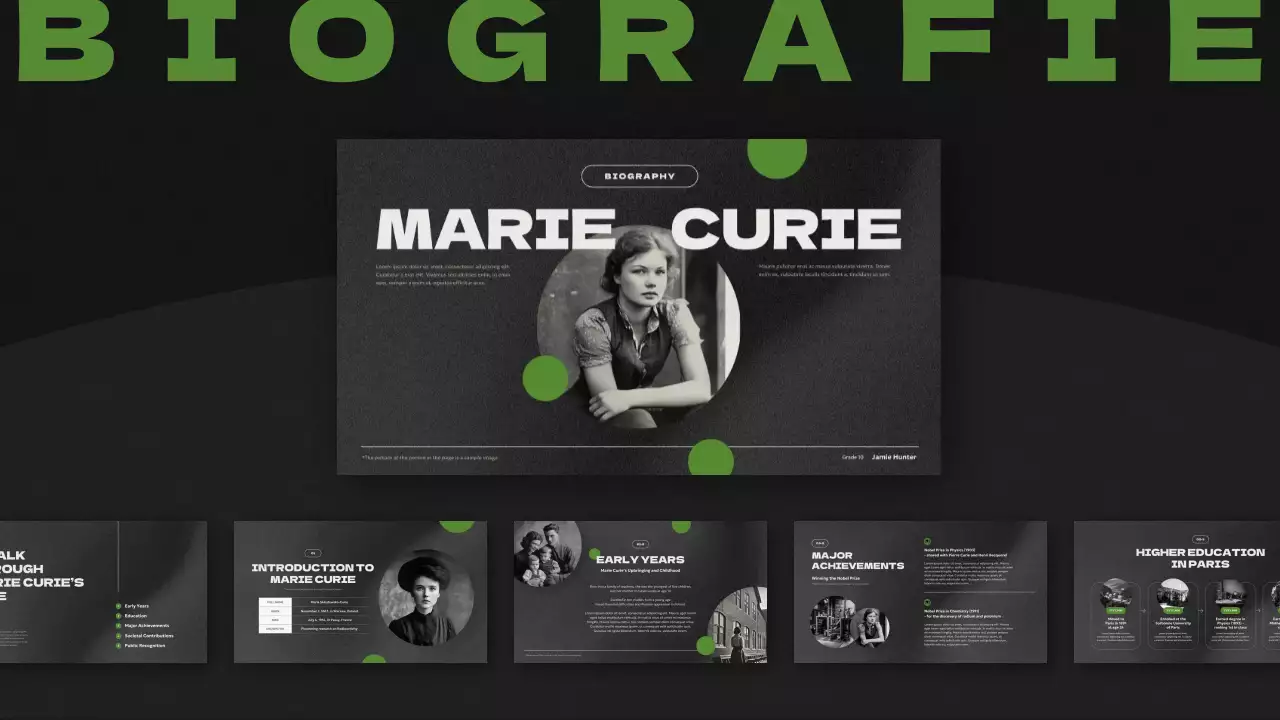 presentatie groene moderne biografie