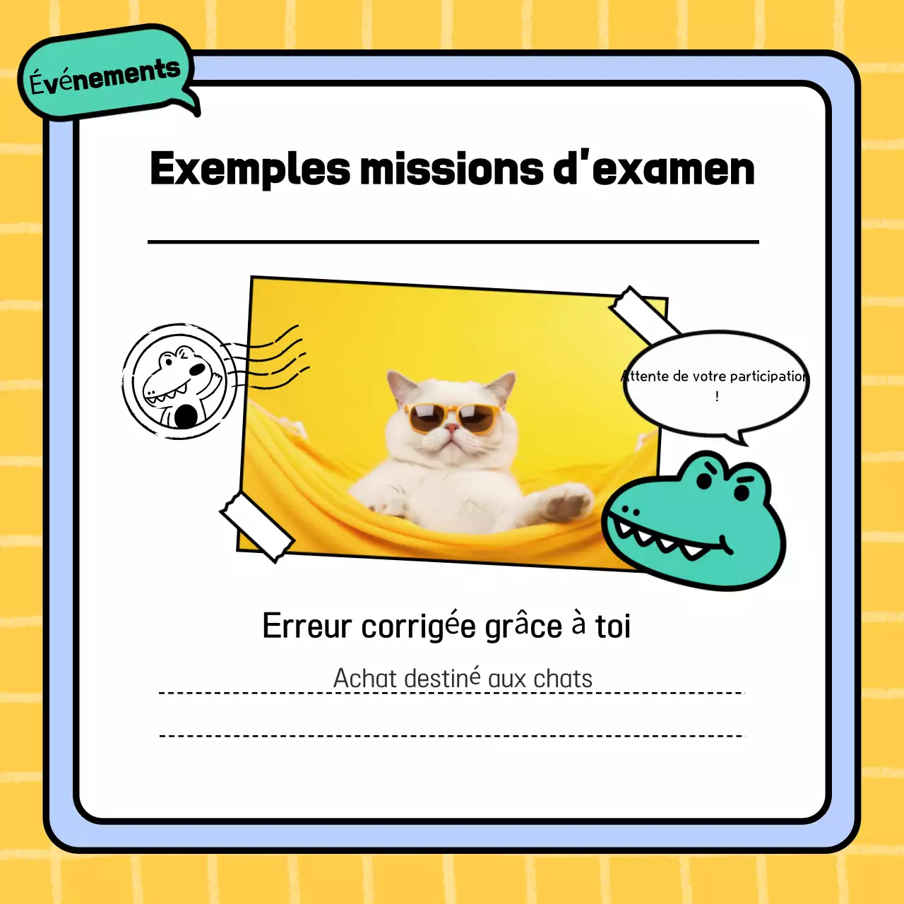 Promouvoir un événement de révision du centre commercial Yellow's Cute