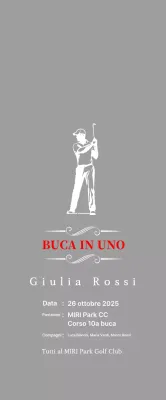 Classica targa da golf con l'illustrazione di un golfista che gioca a golf