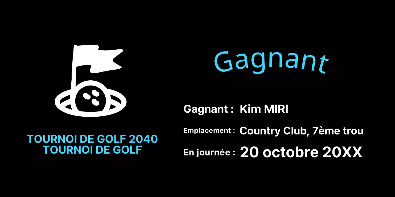 Liste simple bleu clair pour les tournois de golf