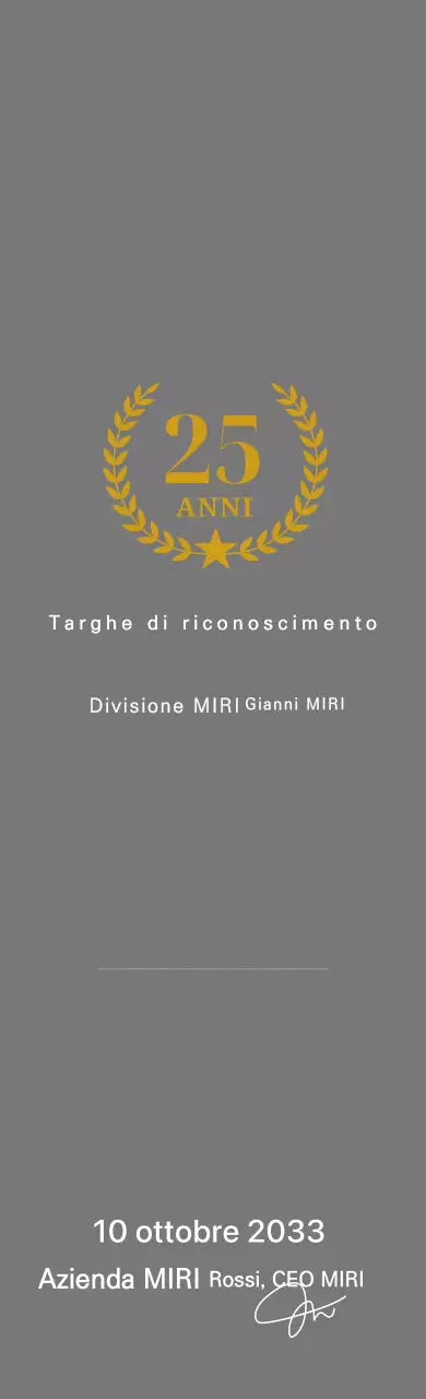 Targa classica di riconoscimento