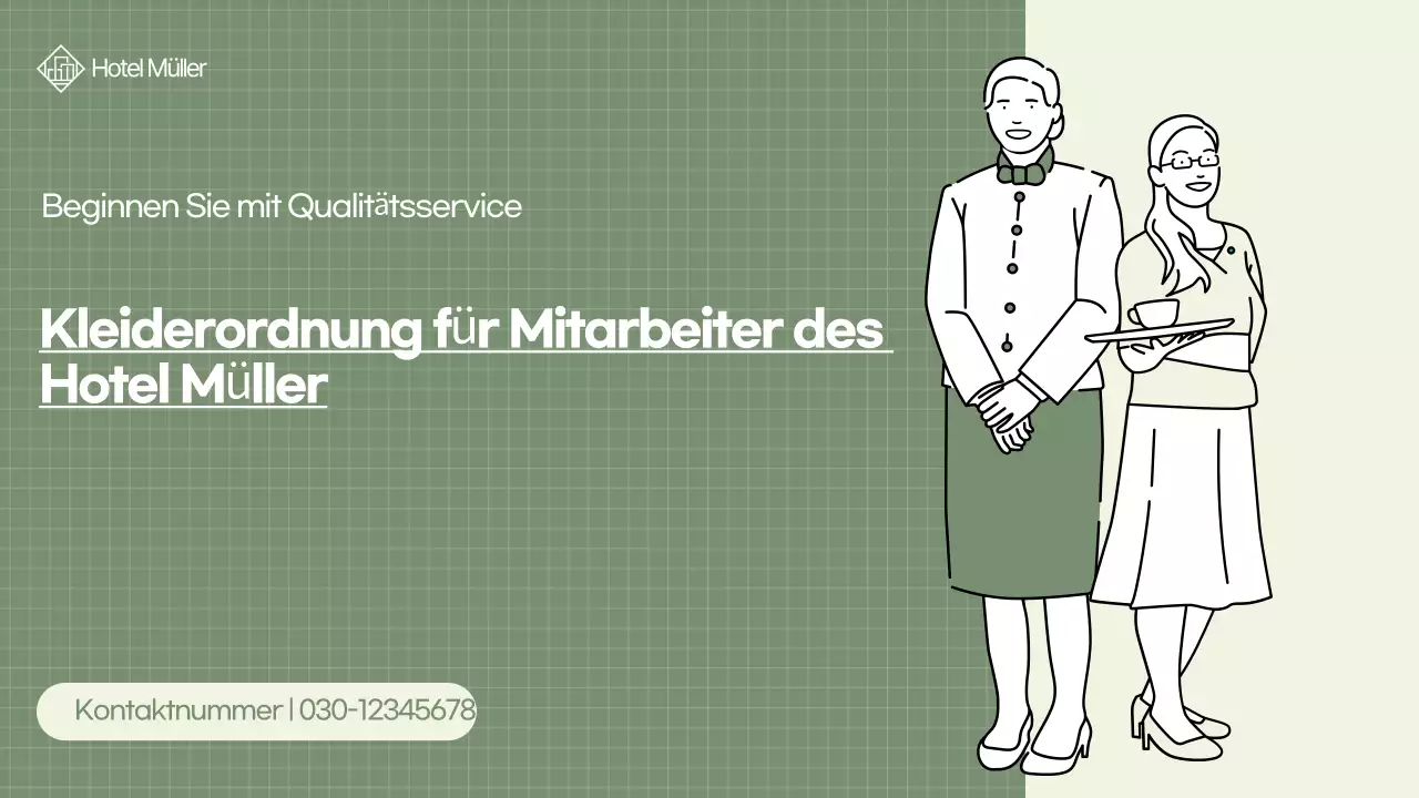 Schulung des Personals in khakifarbener, sauberer und gepflegter Kleidung