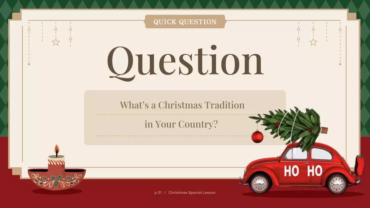 그린 전통 크리스마스 가이드 프레젠테이션