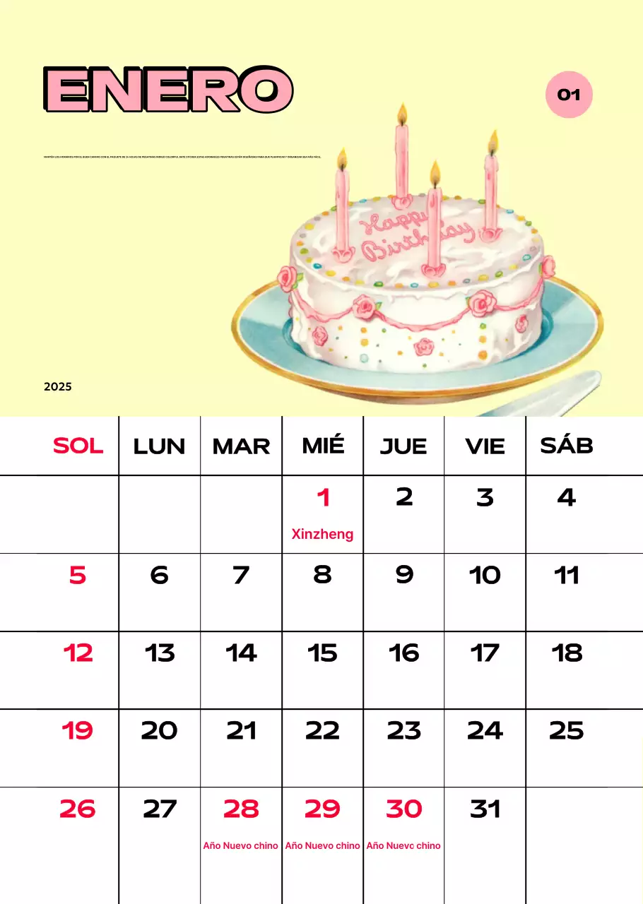 Coloridos calendarios con diversas ilustraciones retro