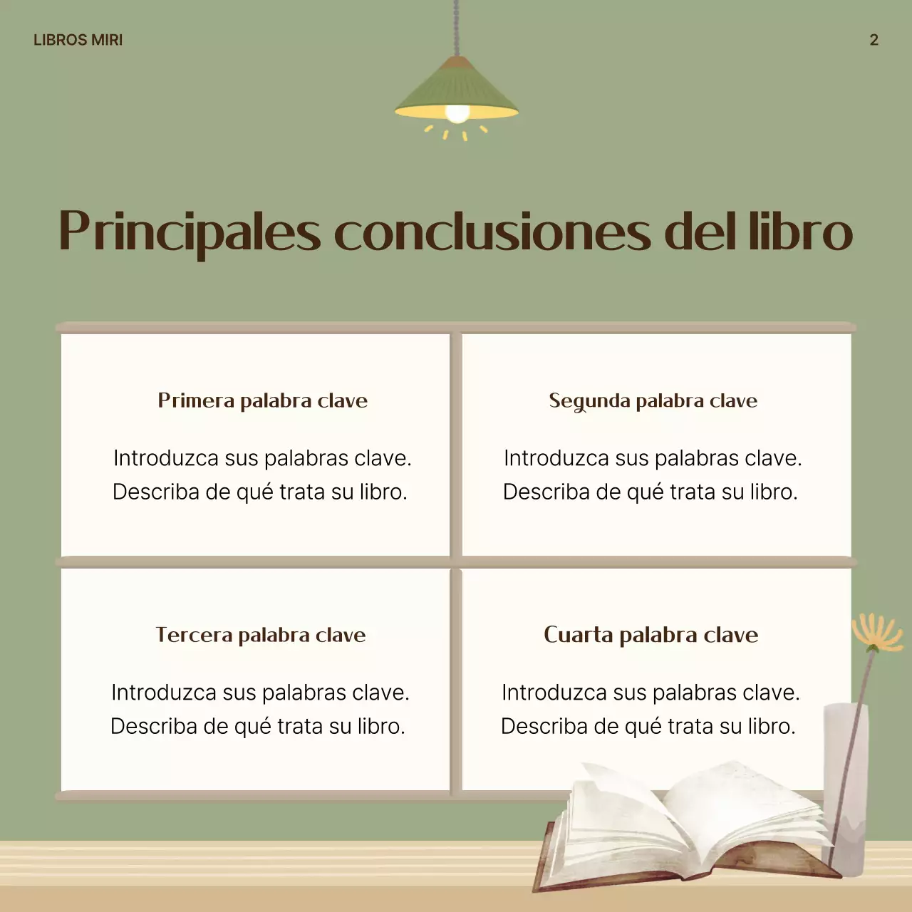 Un puesto limpio de resumen de libros en caqui y beige