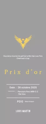 Plaque de tournoi de golf avec aigle