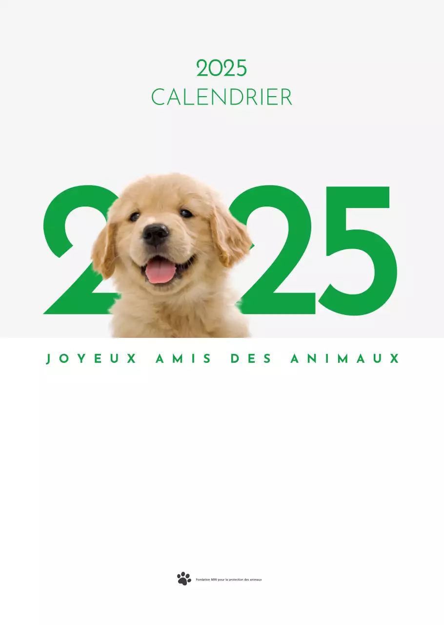 Calendrier abstrait des animaux simples