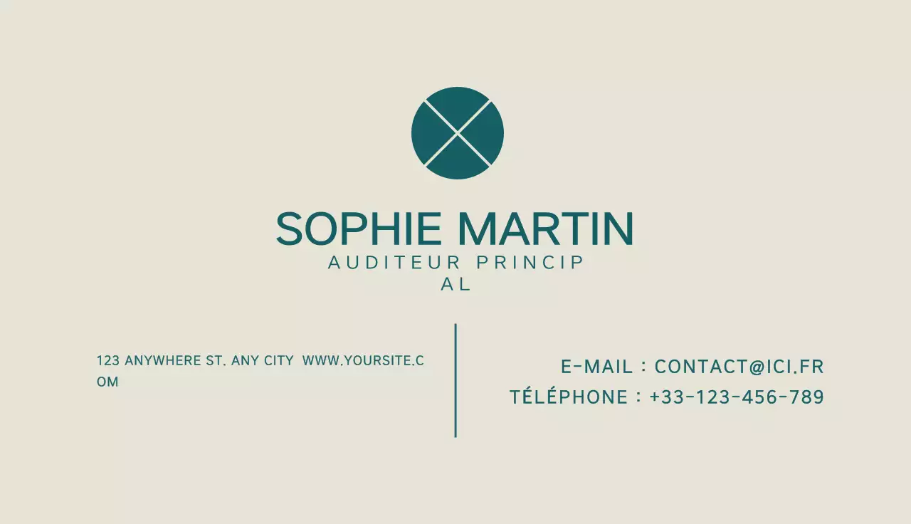 carte de visite minimaliste sarcelle