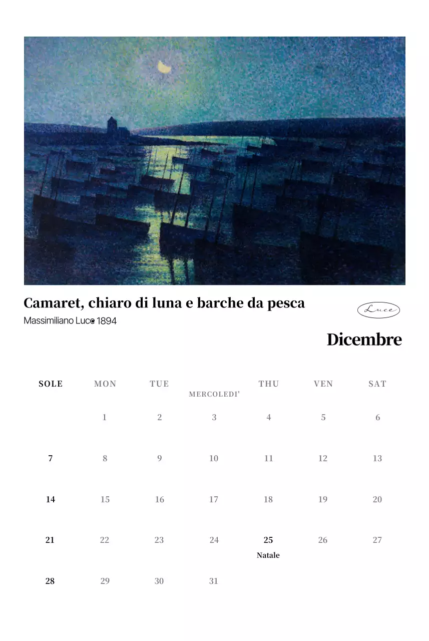 Calendario dell'arte classica