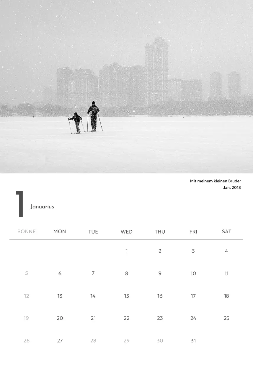 Ein Fotokalender mit klarem, urbanem Charakter