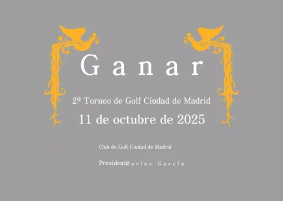 Trofeo clásico de torneo de golf con vistosa decoración de ave fénix