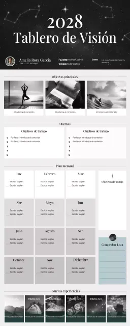 lista de control de la agenda minimalista negra