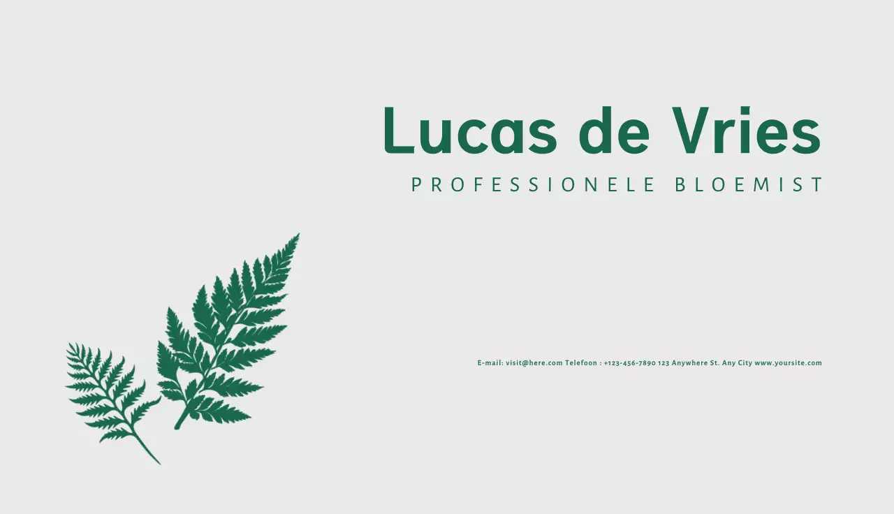 groene minimalistische bloemistenkaart