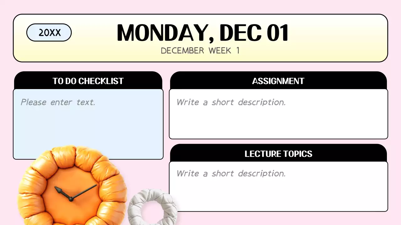 Pink Playful Class Agenda Planner Presentation