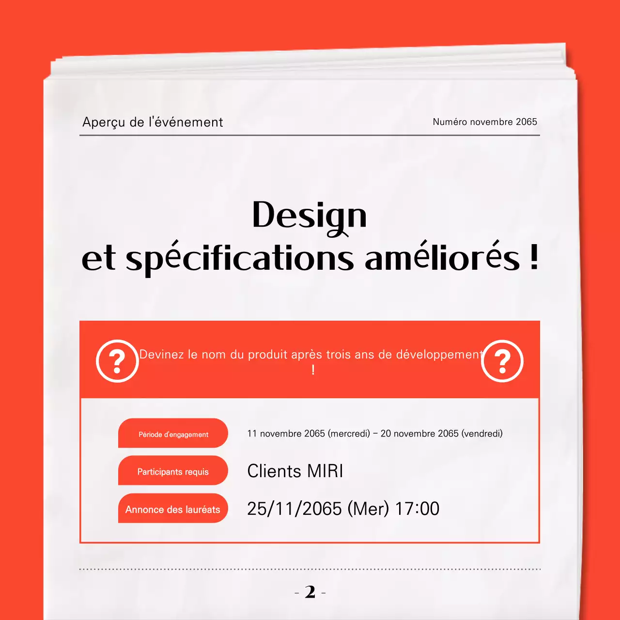 Guide de l'événement moderne rouge