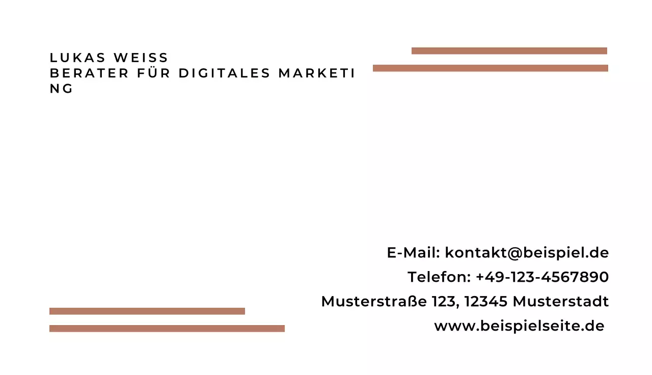weiße minimalistische Visitenkarte