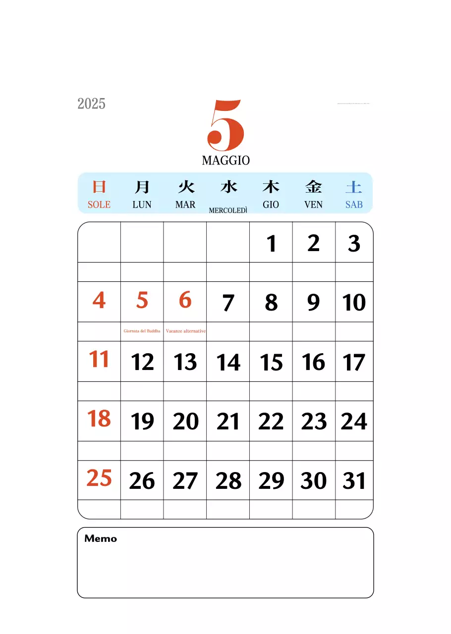 Calendario della memoria di concezione retrò in rosso