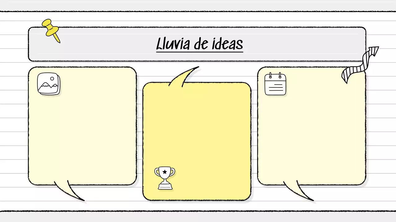 guía amarilla moderna de brainstorming