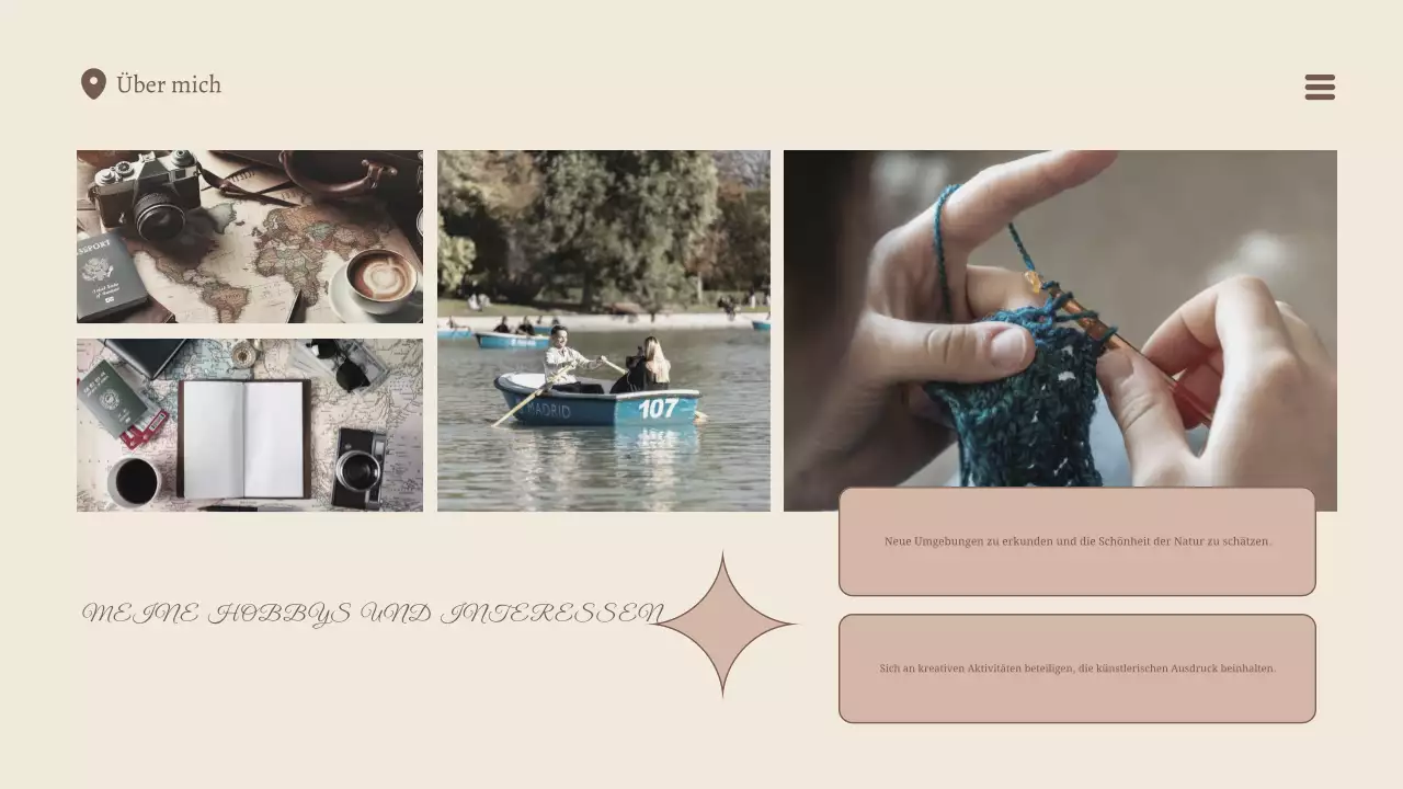 beige modernes Profil Layout