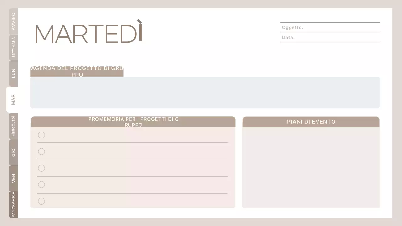 agenda di classe minimalista beige
