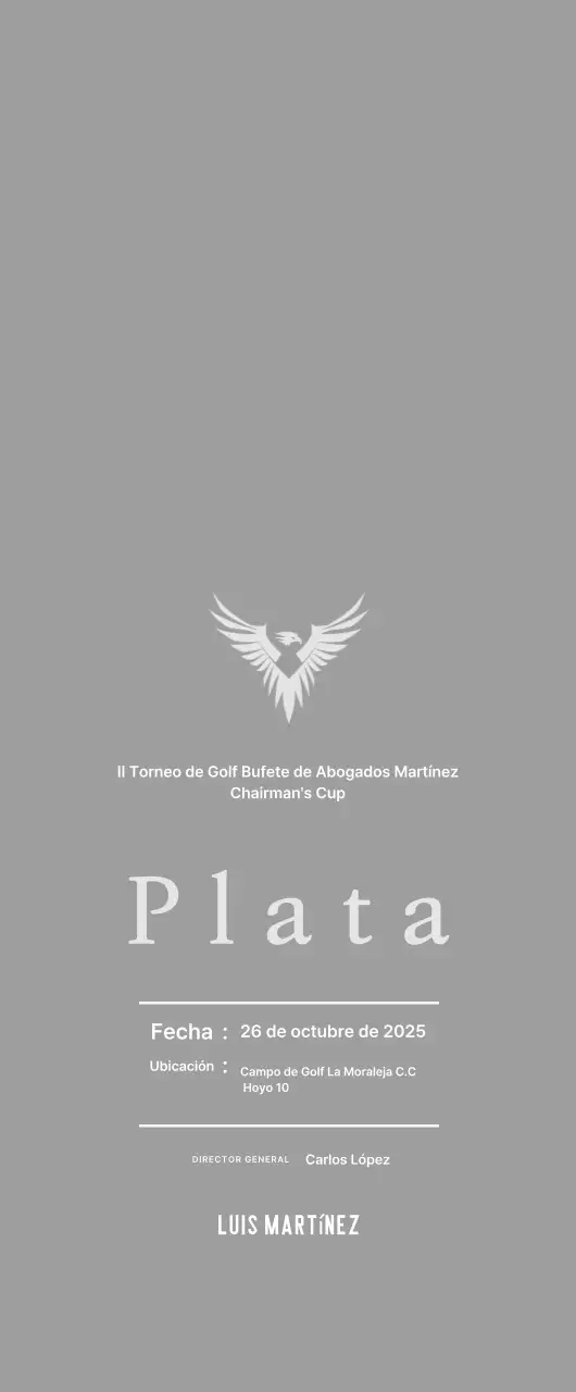 Bonita placa de torneo de golf con un águila