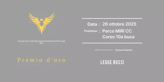 Placca per il torneo di golf con aquila