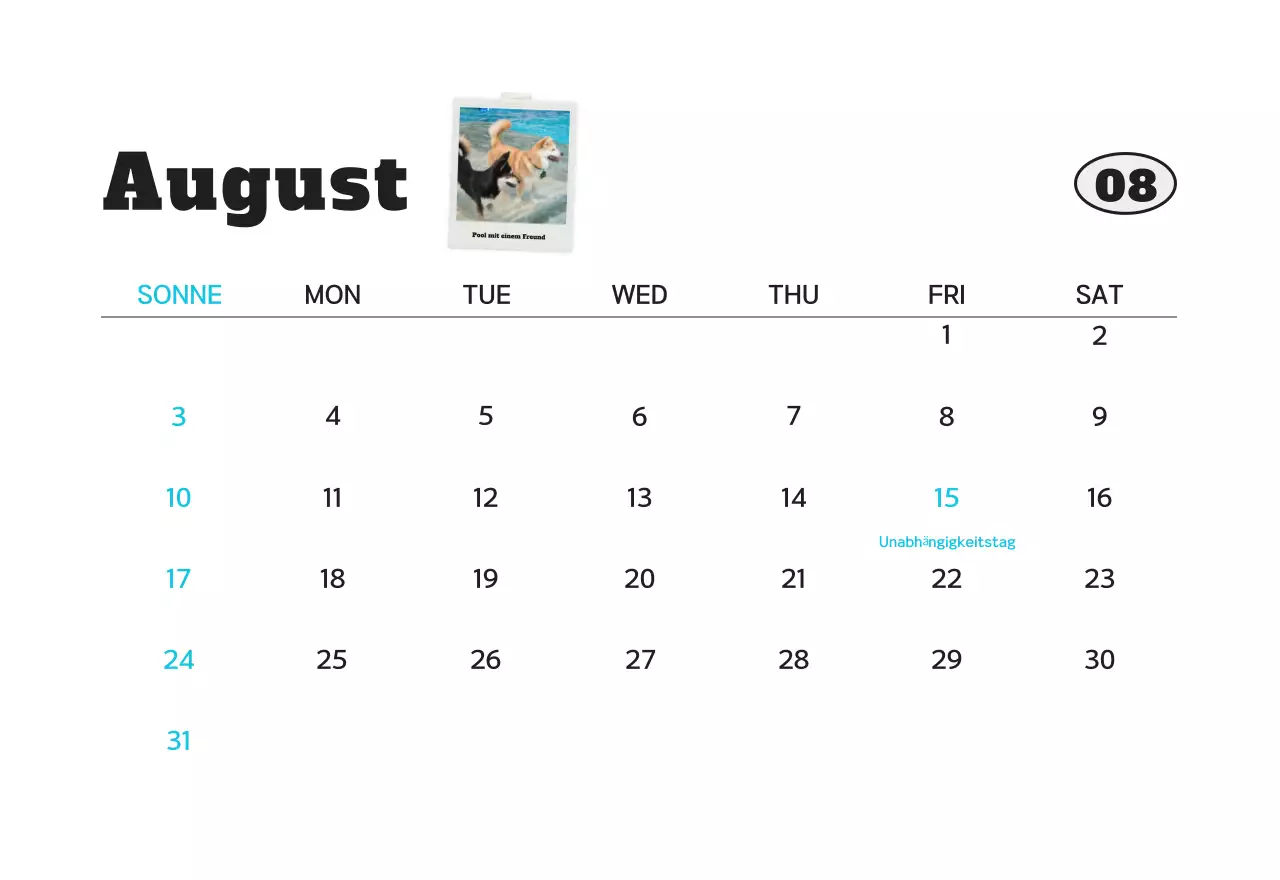 Weißer sauberer Haustier-Fotokalender