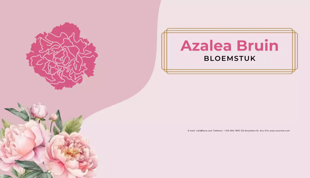 roze elegant bloemen visitekaartje