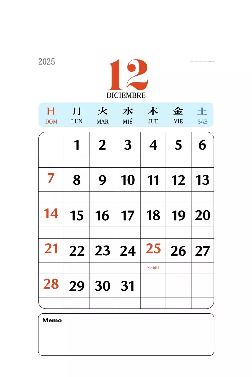 Calendario retro concept memory en rojo