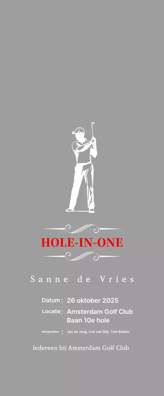 Klassieke golfplaquette met een illustratie van een golfspeler