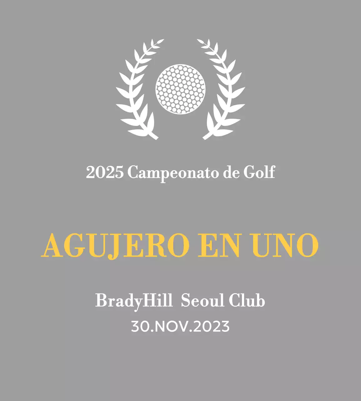 Un trofeo clásico de torneo de golf con una corona de laurel que envuelve una pelota de golf.